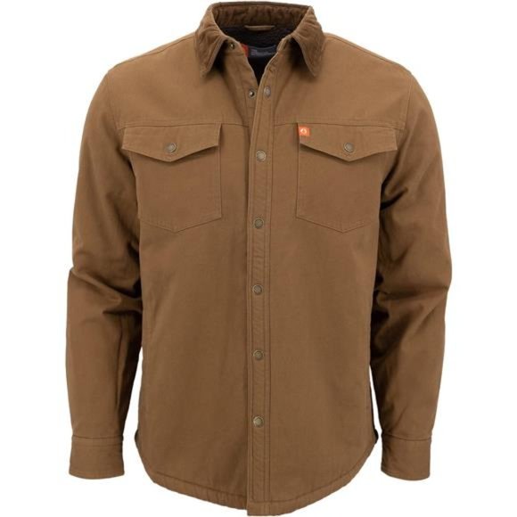 The American Outdoorsman Sherpa Lined Twill Shirt Jackets with Corduroy Collar